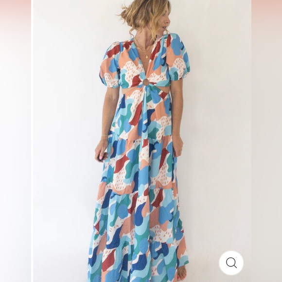 Morgan Maxi Dress Abstract Pattern - Picture 1 of 7